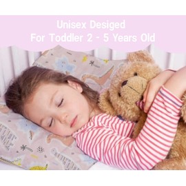 Baby Toddler Pillowcase 2 Pack, Cot Bed Pillow Pair Cases 40 x 60cm, 100% Cotton Soft Pillow Cover for Boys Girls Kids Bedding, Envelope Closure Machine Washable Travel Pillow Pillowcase