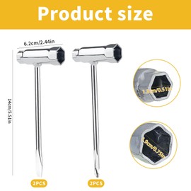 Luckwaii Spark Plug Wrench Chainsaw Wrench, 4 Pieces T Wrench Combination Wrench Chainsaw Wrench 13 mm x 19 mm for Chainsaw Mower Brush Cutter Lawn Mower