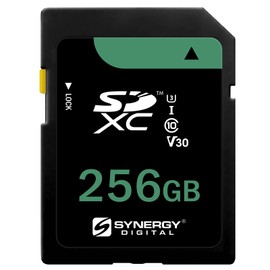 Synergy Digital 256GB Secure Digital SDXC UHS-I Memory Cards, Compatible with Canon EOS Rebel T7 DSLR Digital Camera - Class 10, U3, 100MB/s, 300 Series - Pack of 3