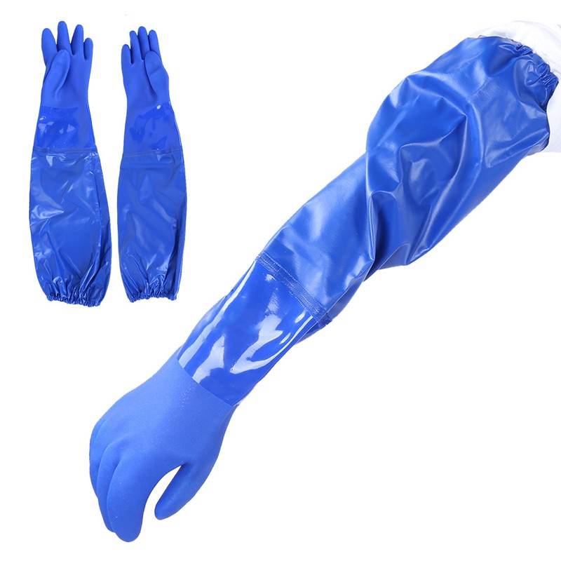 Long Sleeve Anti Chemical Gloves PVC Acid Alkali Oil Resistant