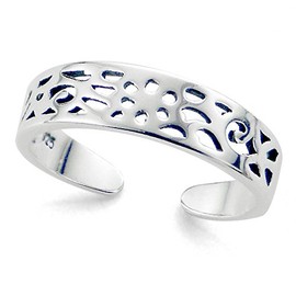 Metal Factory Sterling Silver Filigree Calypso Adjustable Toe Band Ring