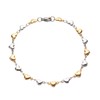 Pulsera Corazones Acero Inoxidable Dorado Y Plateado (Dorado con Plateado)