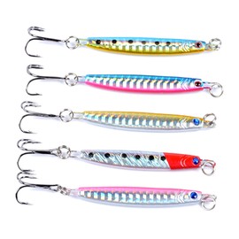 5 Pcs Fishing Lures Set Hard Metal Fishing Lures Bait Comes With Three Hook Sequined Fishing Spoon, Flashing Micro Bait Used For Freshwater And Saltwater Fishing