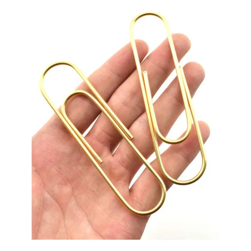 Paperclips Extra Grandes 10 Cm Vinilo Dorado Brillante
