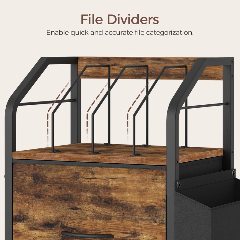 MAHANCRIS Small File Cabinet, Rolling Filing Cabinet for Under Desk