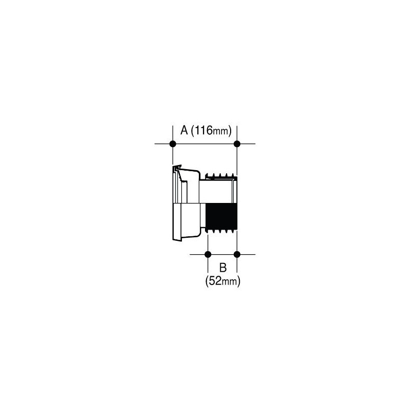 OSMA WC004 Easy-Fit Pan Connector Straight 4" (Standard Four Inch
