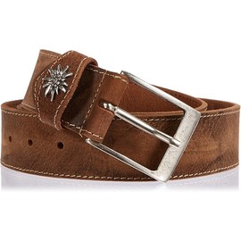 MGM Unisex Costume Belt with Edelweiss Belt, brown