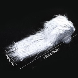 Faux Fur for Crafts 10 x 150 cm Furry Faux Precut Strips Fluffy Faux Fur Fabric Shaggy Plush Faux Fur Fur Fluffy Fabric for Dwarves Beard Hair Cosplay DIY Christmas (Grey)