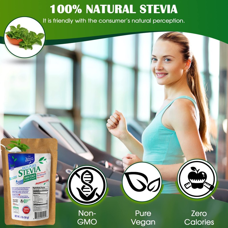 Stevia Powder 100% Pure, 2 Oz, No Artificial Sweetener. 2098