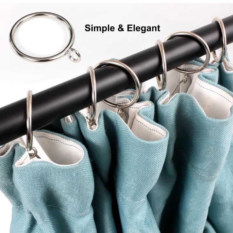 30 Packs Curtain Rings with Eyelets, Metal Drapery Clips Hooks,
