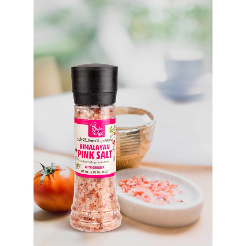 Bake and Tango Himalayan Pink Salt with Grinder – All-Natural,