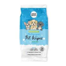 Multipurpose Pet Wipes (30 Pack) – Gentle Cleansing Wipes for Dogs, Cats & Small Pets