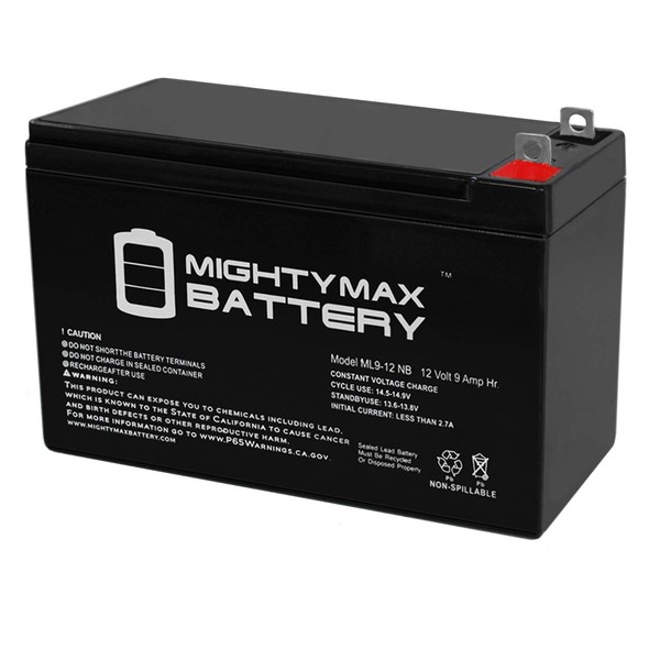 ML9-12NB - 12 Volt 9 AH Rechargeable SLA Battery - Mighty Max Battery Brand Product