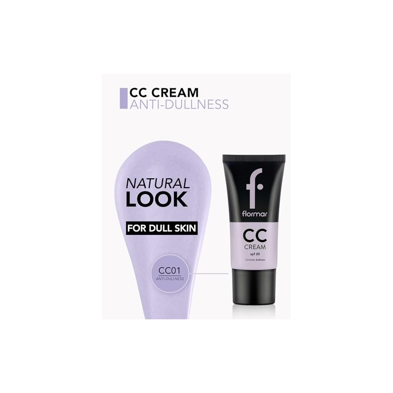 Flormar CC Cream Anti-Opacità SPF 20 con texture cremosa per