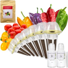 Red Heirloom Cherry Tomato Seed Pod Kit for AeroGarden, idoo with Red Heirloom/Golden Harvest Cherry Tomato and Red Chili/Green/Yellow/Purple Bell Pepper - Compatible with All Hydroponics (7-Pod)