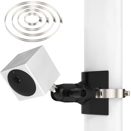 Pole Mounting Bracket for Wyze Cam Outdoor&V3,Adjustable Wall Mount for Wyze Camera Outdoor Indoor Wire-Free Smart Home Camera System,Applicable Pipe Diameter Size 1.18-7.87 inch (30mm-200mm) (Black)