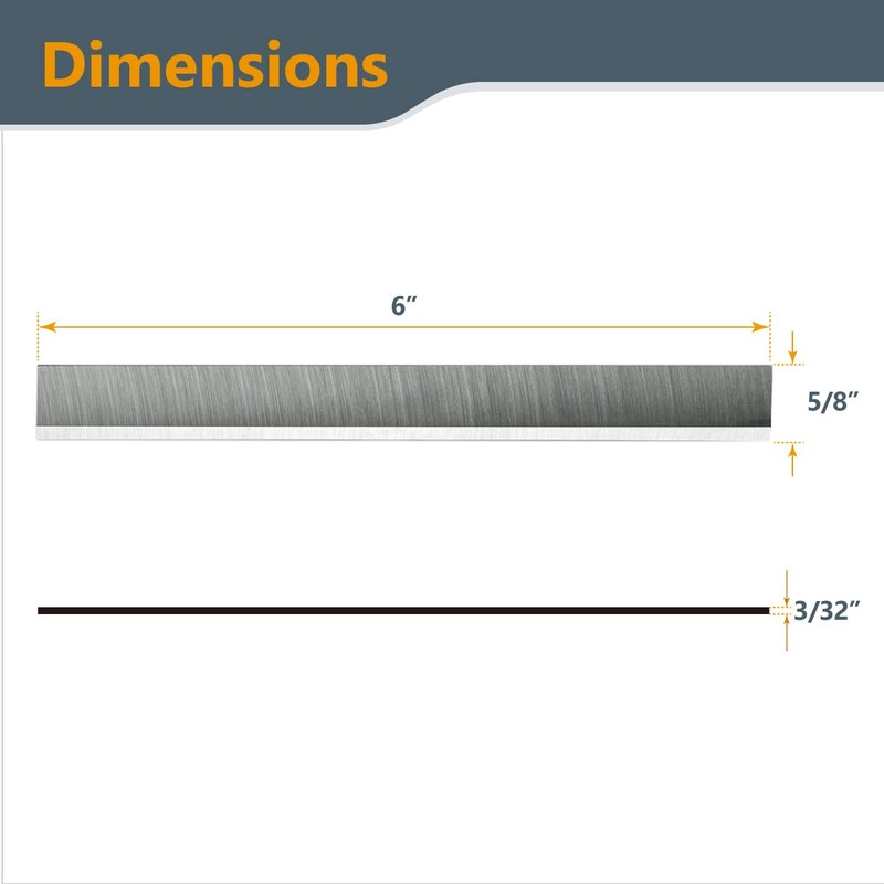 POWERTEC 6 Inch Jointer Blades for JET JJ-6CS Jointer, Replacement