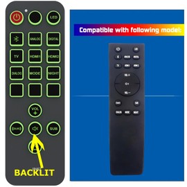 Replacement Remote Control for Klipsch Cinema 700 800 1200 Sound bar Soundbar,with Backlit,with Oversized Buttons