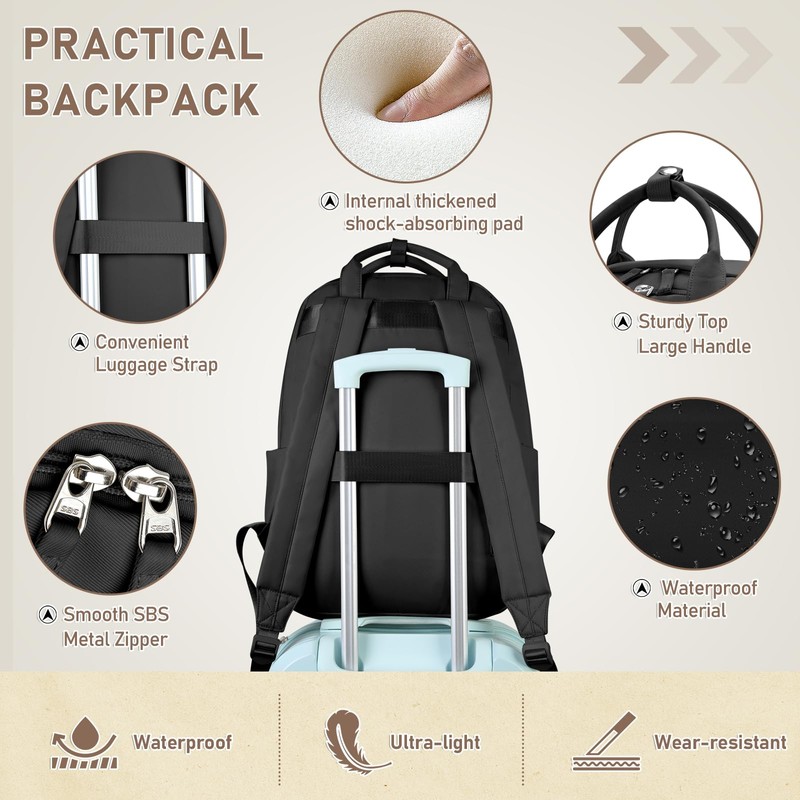 Laptop Backpack for Women 15.6 Inch Travel Backpack Lightweight College