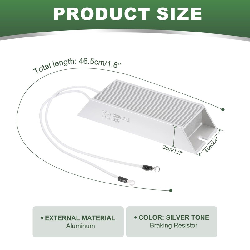 YOKIVE 15 Ohm 200W Brake Resistor Aluminum Case Winding Brake