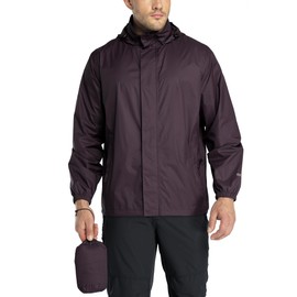 33,000ft Packable Rain Jacket Men's Lightweight Waterproof Rain Shell Jacket Raincoat with Hood for Golf Cycling Windbreaker