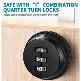 3-Digit Code Combination Lock, Pack of 2 Cam Lock, Mailbox Lock, Without Key, Password, Drawer Lock, Letter Box, Combination Lock for Cupboard (Silver)