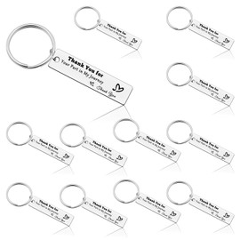 Vadaka 12 Pcs Employee Appreciation Keyring Thank You Keychain for Coworker, Boss, Employee, Nurse Leaving Gift Retirement Keyring for Women Teacher Thank You Work Anniversary Jewelry Gift