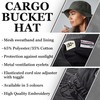 Purple Print House Embroidered Master Baiter Cargo Bucket Hat for