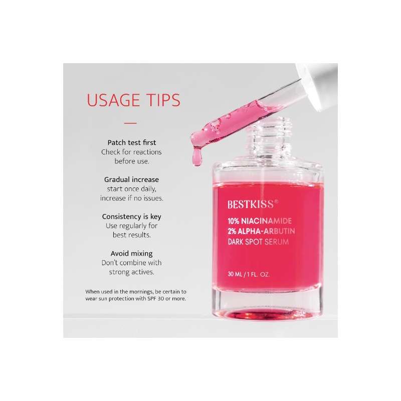 Bestkiss 10% Niacinamide + 2% Alpha-Arbutin Dark Spot Serum with