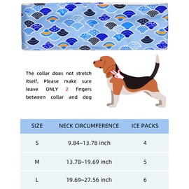 Hosiwei Dog Cooling Collar with Ice Packs - Adjustable Pet Cooling Bandana for Summer, Reusable & Freezable Neck Wrap Scarf for Dogs - Hot Weather Chill Out Accessory