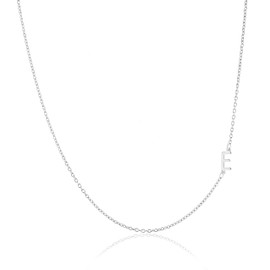Sterling Silver Side Mini Initial Necklace