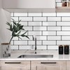 Wallercity 10PCS White Brick Peel and Stick Backsplash for Kitchen
