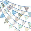 G2PLUS 12 m Fabric Bunting Garland, Blue Bunting with 42