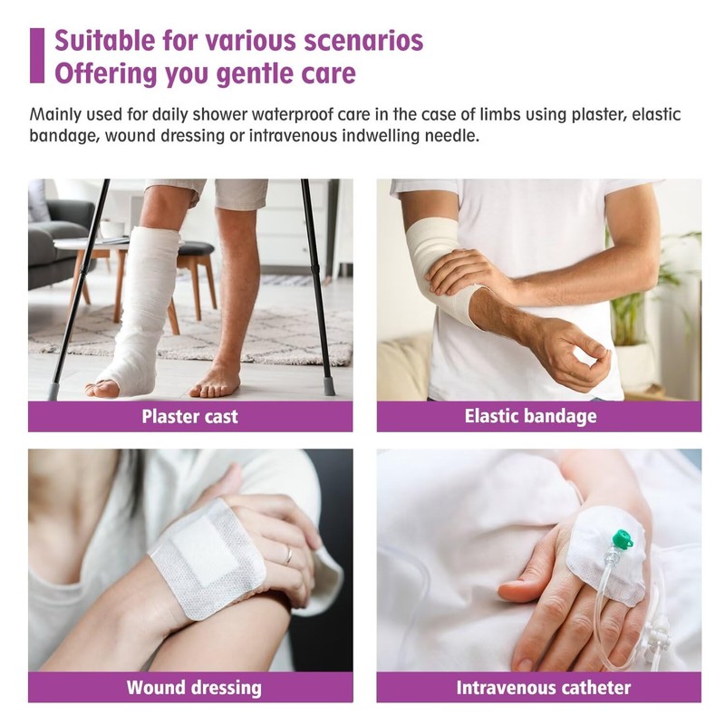 MEDOTS Purple Adult Hand Cover Protector for Shower Reusable 100%