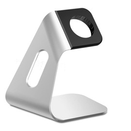 jojofuny 2pcs Aluminium Alloy Watch Charging Stand Holder Design Convenient Viewing Angle Compatible Silver for Nightstand Use