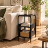 Small Side Table, Narrow End Table with 3-Tier Storage, Coffee