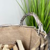 Wicker Lined Log Basket Classic Round Fireplace Storage Grey Woven