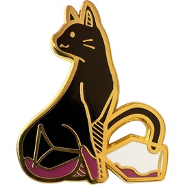 Cocktail Critters Enamel Pins for Bartender Aprons, Jackets, Backpacks and Purses, Shirt and Suit Lapels, Cute Button Badges Brooch Fashion Jewelry (Cat x Wine)