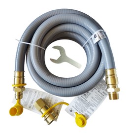 GRILLJOB 15FT 3/4" ID Natural Gas Hose with 3/4 Quick Connect for Standby Generators, Long 3/4 Gas Flex Line Hose for NG/LP Propane Appliances Construction Heaters, Tool Included