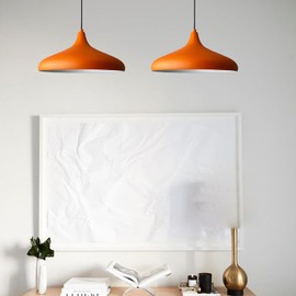 bamyum Champion Orange 2 Pack Nordic Modern Pendant Light Fixtures 13.7" Pack of 2 Light Hanging Lamp Living Room E26 Dining Room Light Fixture Modern Pendant Hanging Pendant Light Kitchen Island