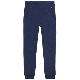 Nautica Boys' Basic Fleece Jogger Sweatpants, Elastic Waistband with Drawstring Closure, Super Soft Cotton-Blend, Heathered Navy