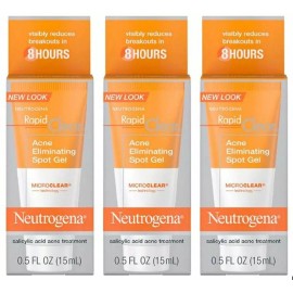 Neutrogena Rapid Clear Acne Eliminating Spot Gel 0.50 oz - YOUR CHOICE - 3 TUBES