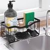 Vanwood Sponge Holder for Kitchen Sink with Auto Draining Tray,