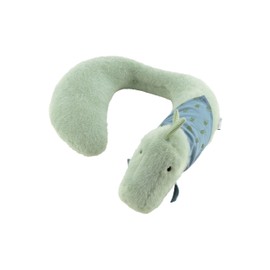 Sterntaler Dino Rexi Neck Pillow with Funny Prongs and Paw Motif, Travel Pillow Perfect for Travelling, Practical Neck Pillow for Children, Powder Green, multicoloured, Unit size