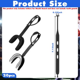 Kingdder 20 Pcs Football Mouth Guard Tether Only Universal Replacement Strap for Mouth Guard for Football Boxing Taekwondo Hockey Basketball Rugby Matches Helmet(Black)