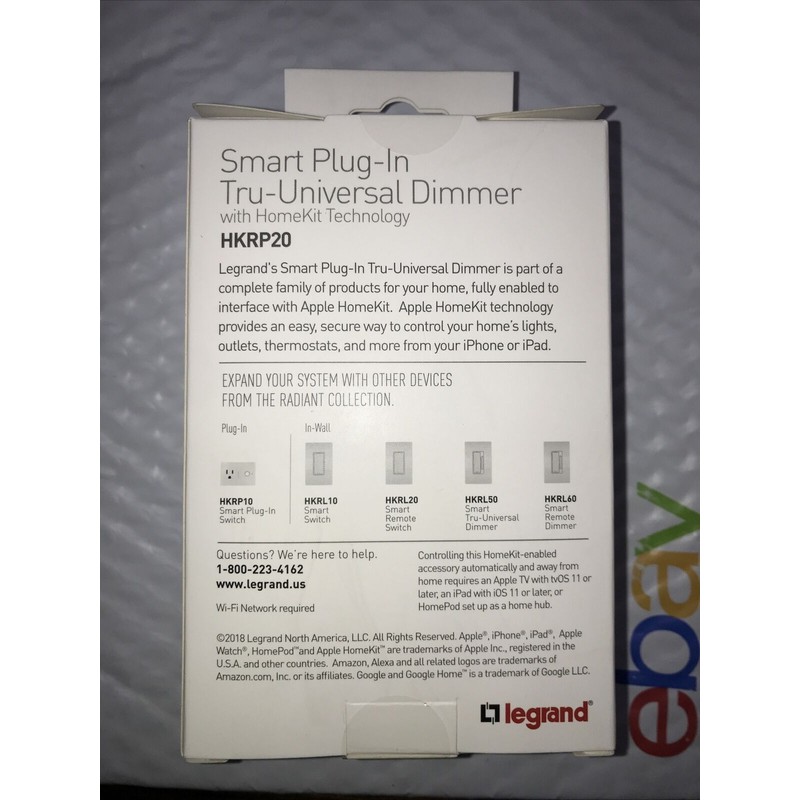 LEGRAND Smart Plug-In Tru-Universal Dimmer HKRP20 .. SEALED NIB