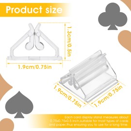 CIATBYYJ 48 Pcs Card Stands Multi-Purpose Card Stand for Sports Trading Menus Photos Weddings Board Games Clear Acrylic Cards Display Stand Durable Reusable Plastic Cards Holders (Transparent)