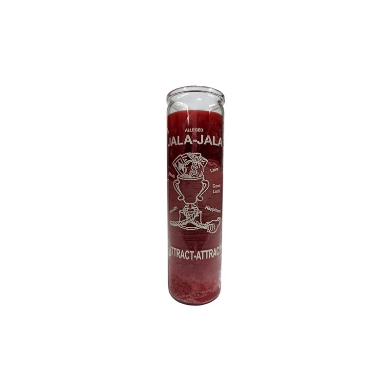 Generic Jala Jala (Attract Attract) Red 8"" Pillar Candle