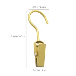 PRETYZOOM Pack of 5 Gold Curtain Hooks Curtain Rings with Clips Curtains Hooks for Hanging Shower Curtain Home Photos Party Decoration Outdoor