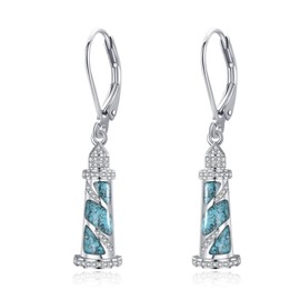 YAFEINI Lighthouse Earrings Sterling Silver Lighthouse Dangle Drop Earrings Jewelry Gifts for Women